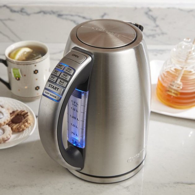 If you want the perfect cup of tea, look no further than this Cuisinart electric kettle. It features six preset heat settings for steeping tea at just the right temperature.
