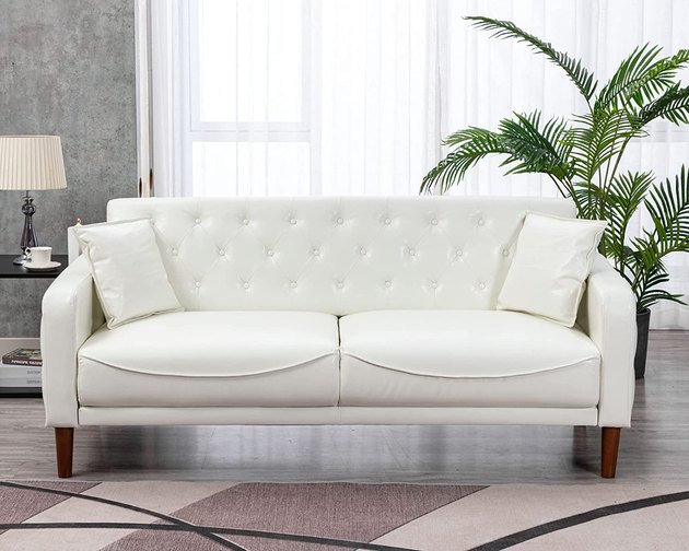Comfortable, durable, and easy to assemble, this vegan leather sofa pays attention to detail without being overly complicated or over-designed. 
