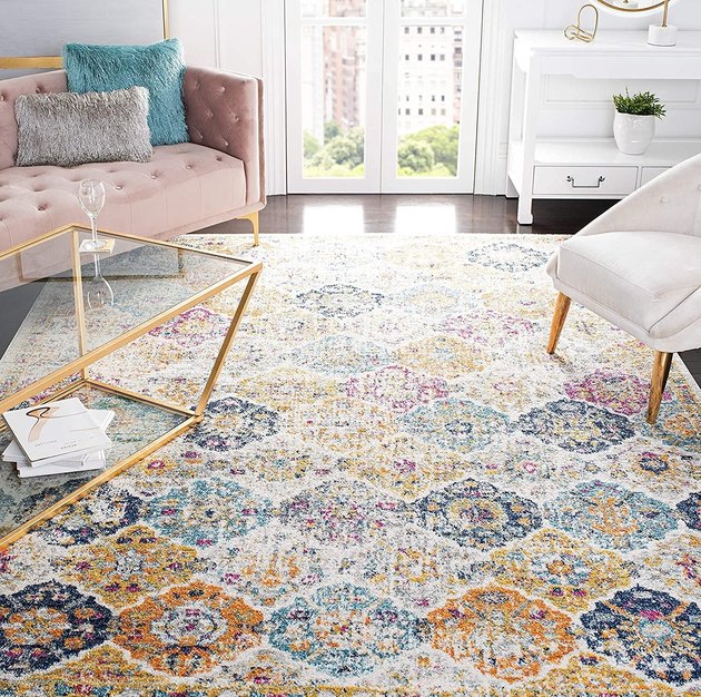 Go vintage without a high-maintenance rug with this pick from Safavieh. Not only does it have a beautiful, colorful design, but it’s also stain-resistant and doesn’t shed.