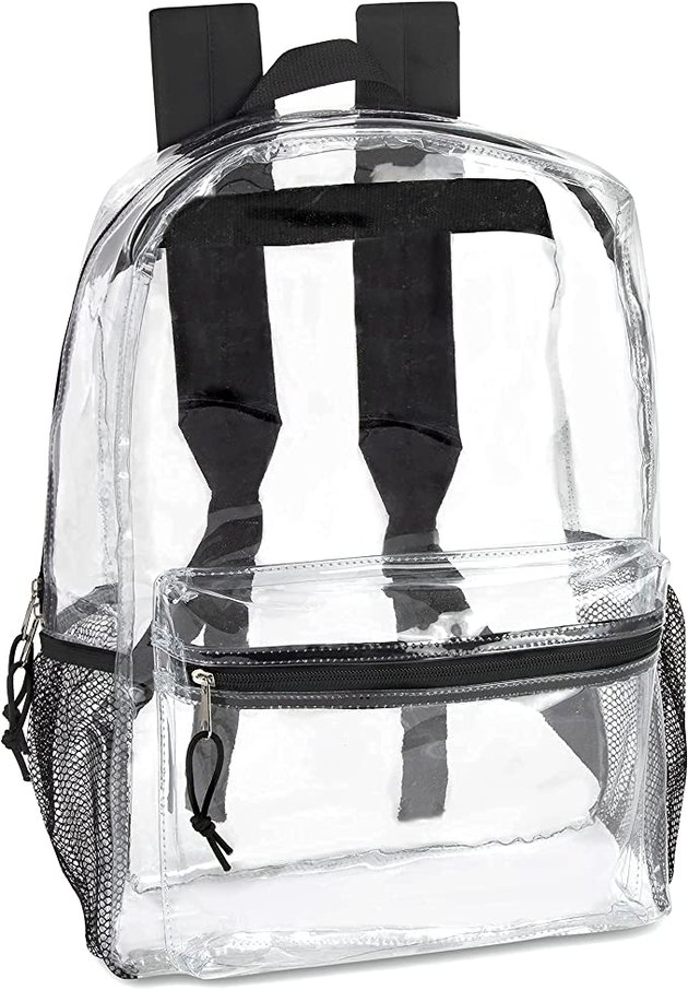 This durable backpack is made of clear PVC material, which is the perfect bag for school or big events like concerts. It features a large main compartment and padded shoulder straps for comfort. 