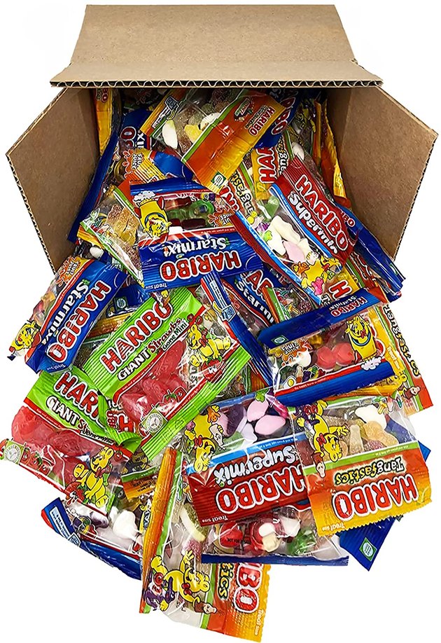 Pretty much everyone is obsessed with gummy candy. Thrill the entire neighborhood with this epic selection of Haribo classics.
