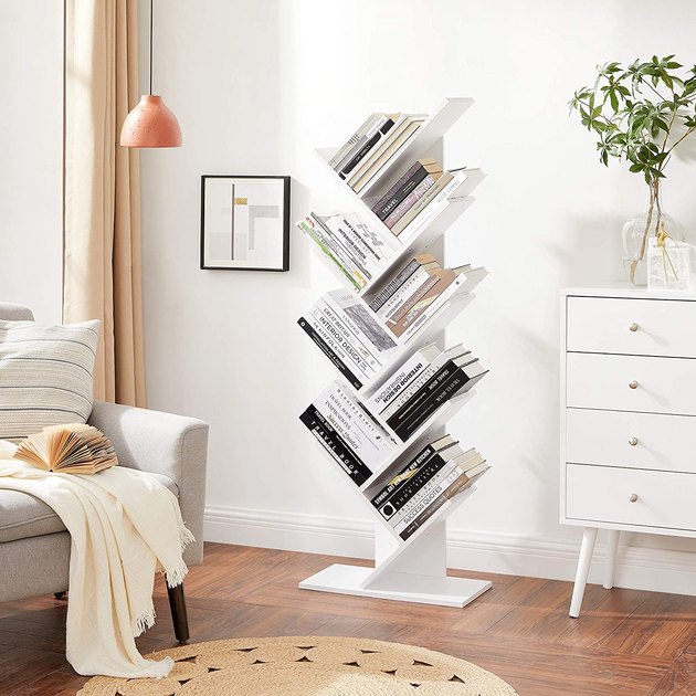 Forget your average bookcase and try this design inspired by tree branches. Each individual shelf can hold up to 22 pounds, so you can store everything from bulky books to stacks of magazines.
