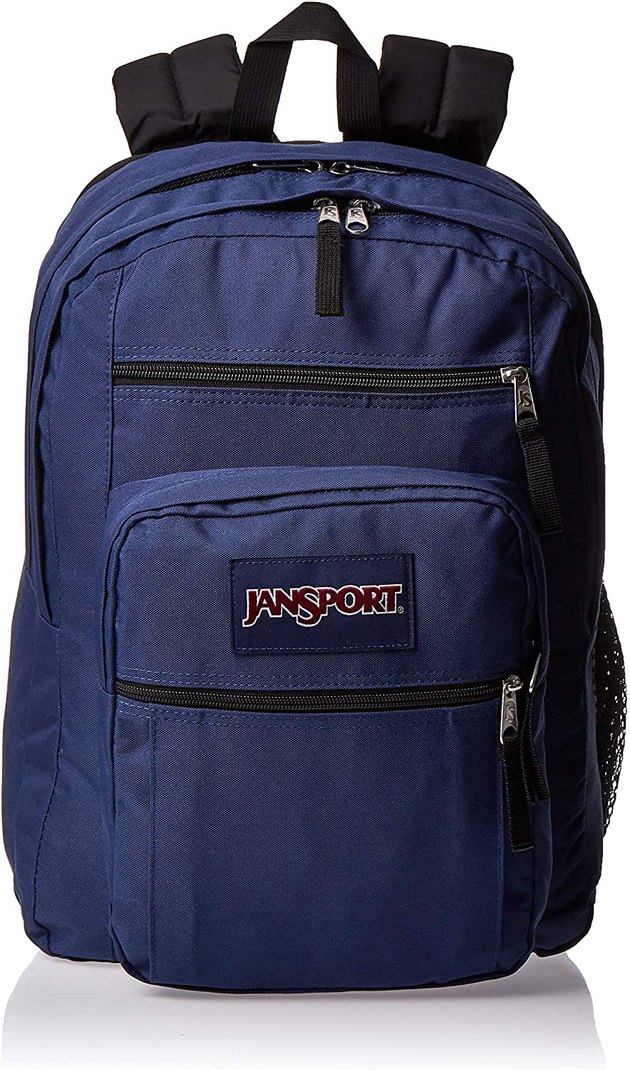This JanSport Big Student backpack will carry all of your necessities and more. It features an extra large capacity with big, roomy pockets, five-curve shoulder straps for comfort and a fully padded back panel to carry your laptop with ease. 