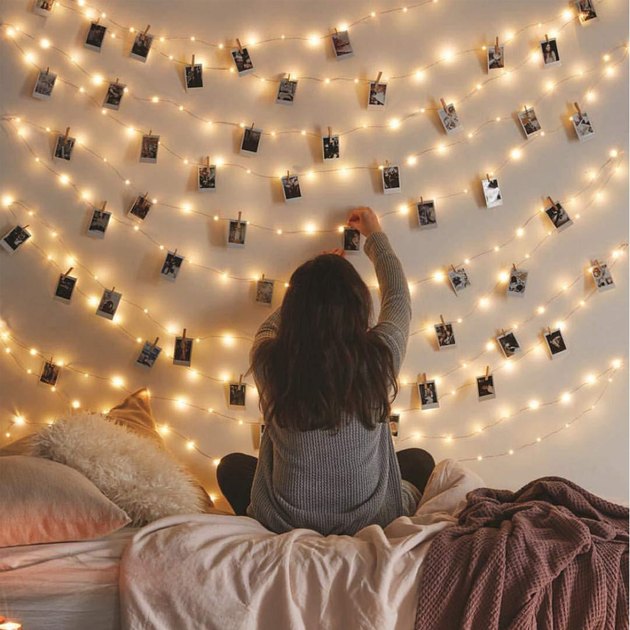 Brighten your bedroom with this 66-foot-long strand of string lights with 200 LEDs. It includes an on and off switch for easy use and can be bent into any design your heart desires.