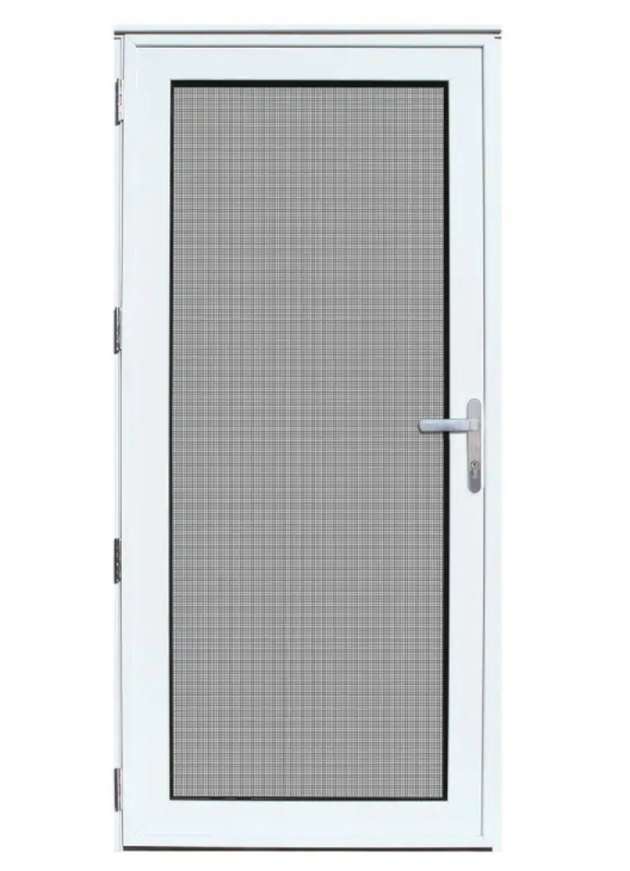 The Unique Home Designs recessed mount Meshtec Security Screen Door with genuine Meshtec screen and a glass insert delivers ultimate security without tradeoffs in air flow or curb appeal. The added glass insert included with the door is removable so you can have your door open regardless of the season. The high-tensile, woven, stainless steel mesh screen provides all the light ventilation of screen door, plus the strength and durability of a security door. The Meshtec screen stands up to scratching and clawing for the ultimate in pet friendly protection. An aluminum frame combined with a three-point locking system will keep your home protected from unwanted intruders. Recessed Mount applications are typically in the Midwest and Northeast regions. See our installation instructions to see if this application will work for your entryway.
