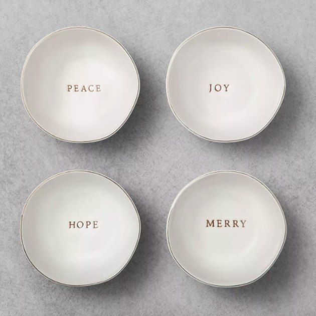 4ct Stoneware Seasonal Mini Bowls with Words Sour Cream - Hearth & Hand™ with Magnolia