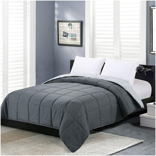 Whether you sleep hot or are looking to switch up your bedding for the summer, this lightweight, all-season, down-alternative comforter is one to consider. It’s made of breathable polyester and is reversible, so you can switch up your style whenever you please. Plus, this comforter is easy to clean and machine washable.
