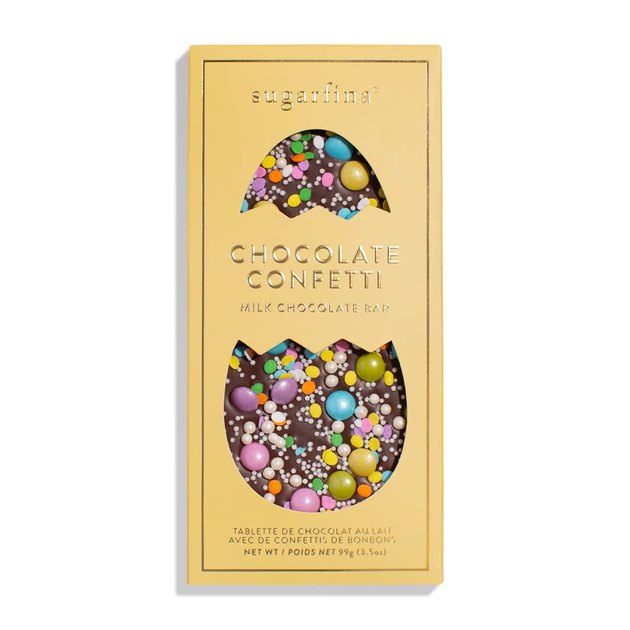 This may very well be the sweetest looking candy of all time. Milk chocolate is combined with colorful confetti for a celebratory treat that's almost too pretty to eat.