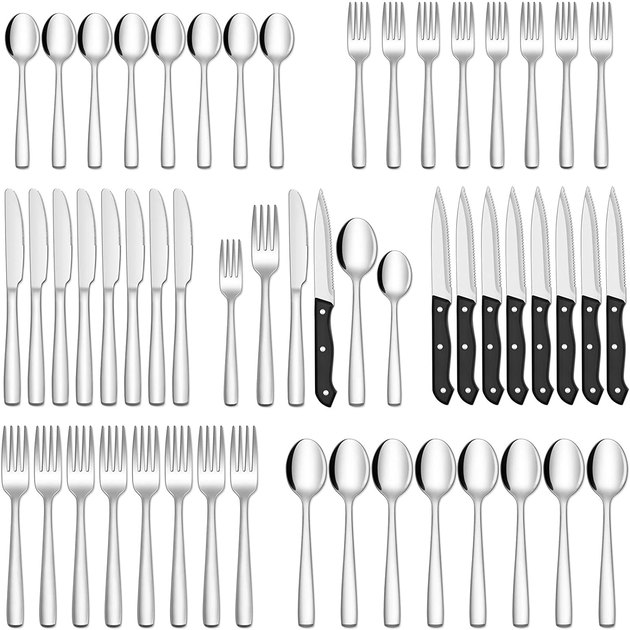 Prepare for a crowd with this insanely inexpensive flatware set. A price like this is nearly impossible to come by, especially with such top-notch quality. You can score the 48-piece set in matte black and rainbow as well.