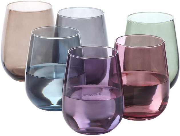 Enjoy a glass of wine with these pastel-colored wine glasses. Available in a set of six, they’re great for using gifting or special get-togethers with friends and family.