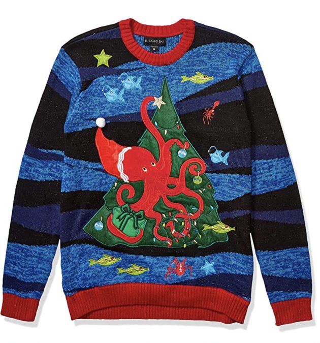 Add a few extra legs to your body with this silly octopus sweater. This knit number is certainly unique and is sure to bring smiles all season long.