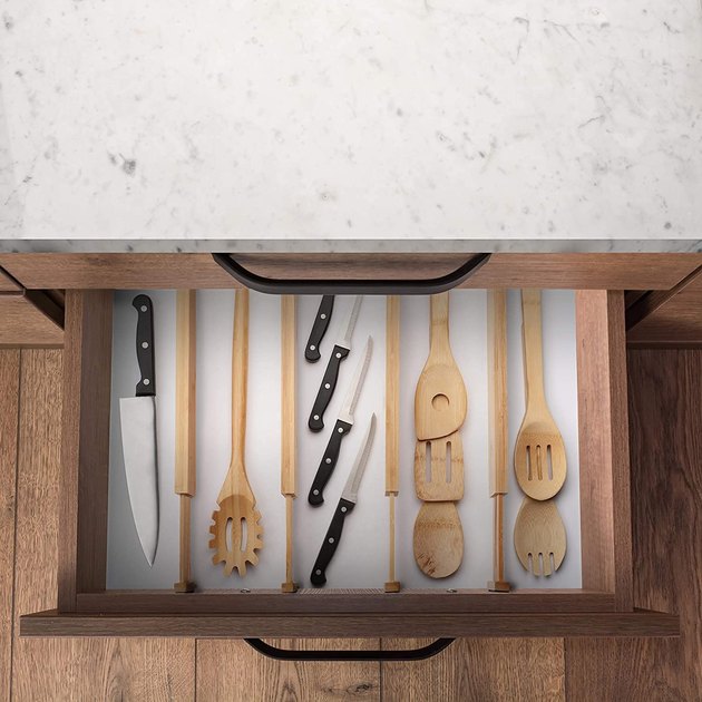 These individual dividers are the ideal way to achieve the built-in look in your drawers. The dividers expand from 17.5" to 22" so they should fit in nearly any drawer. Plus they're ultra-sturdy and couldn't be any easier to install.