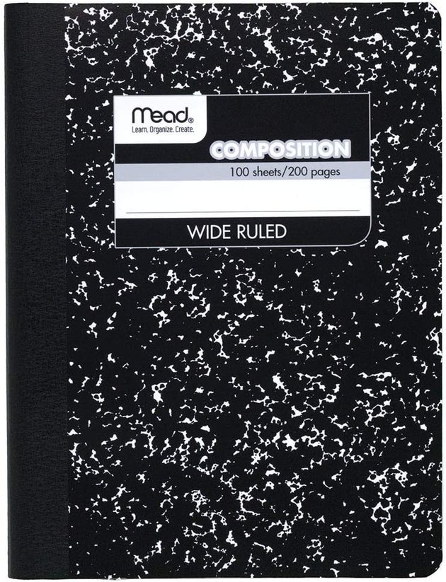 You will be ready for any assignment with this classic Mead Composition Book. This wide-ruled book is great for school work or journaling. Plus, it has the iconic black marble cover.

