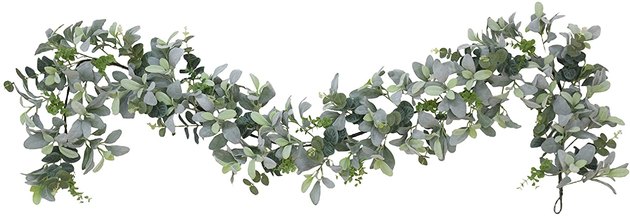This six-foot garland boats faux flocked lamb’s ear and greenery in subtle green and gray sage hues that you can use not only for the holidays, but for any special occasion you have throughout the year. This versatile option can be used for fireplace mantles during Christmas, centerpieces for birthday parties or weddings, and so much more.