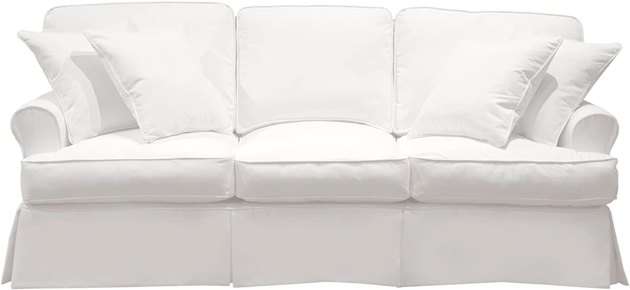 Equal parts elevated and inviting, this crisp white sofa masters coastal grandmother decor. Best of all, it features removable and machine-washable slipcovers.