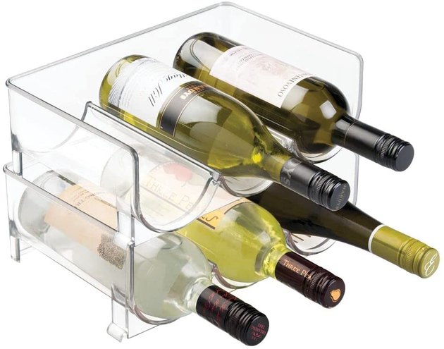 If you like to keep your wine in the fridge, try this stackable wine bottle holder from mDesign. Each rack holds up to three bottles and can be stacked to add even more to your wine collection.