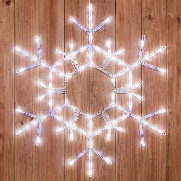 Hang these giant twinkling snowflakes inside your windows or off the edge of your front porch to add some winter magic to your home.