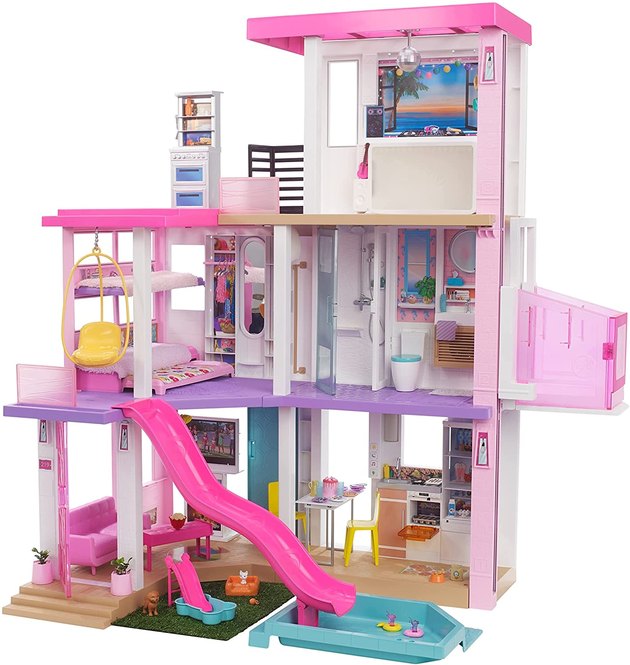 This 2021 Dreamhouse (which stands at almost four feet tall) has 75 pieces for the ultimate Barbie lover. Designed for three- to seven-year-olds, it has customizable lights and sounds for kids to get imaginative with their Barbie playtime.