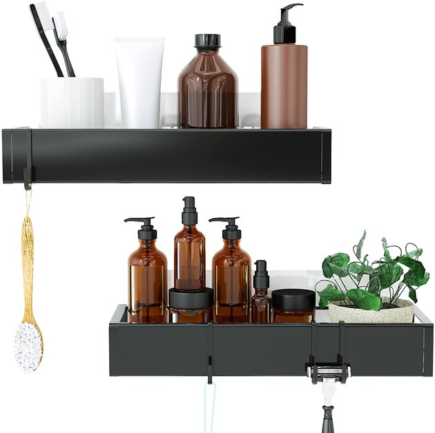 Store everything you need — from shampoo to body wash — in this convenient shower caddy. Made from stainless steel, it’s rust proof, waterproof, and uses strong adhesive to add to its durability.