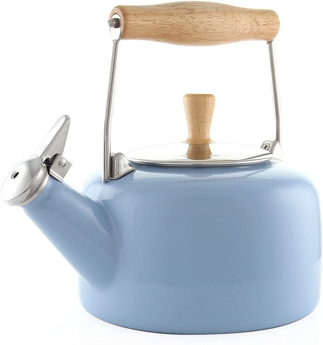 Designed for all cooktops, this wood handle kettle is as stylish as it is functional.