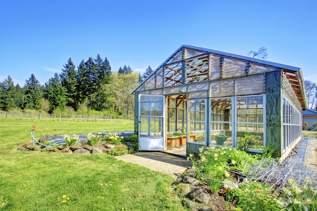 Farm with greenhouse