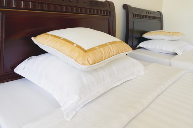 Soft pillows on the bed