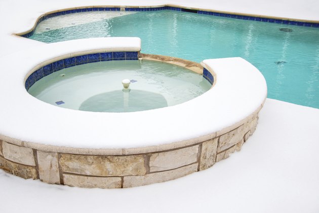 Outdoor hot tub or spa in the winter