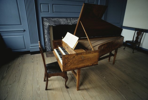 Independence Hall, Philadelphia, PA, USA, open piano in room