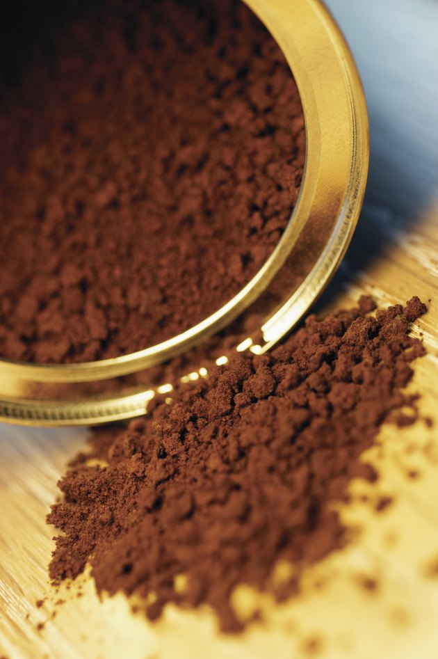 Open can of instant coffee