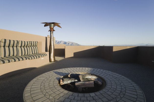 Patio on roof with gas heater