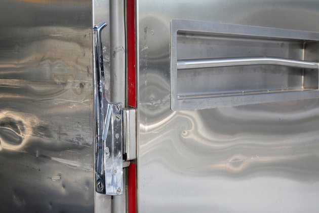 Reflective surface of stainless steel freezer