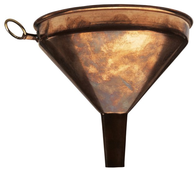 a metal funnel