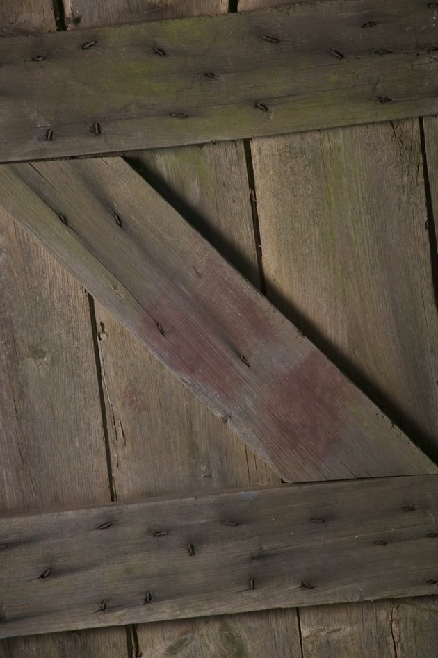 Wooden slat door