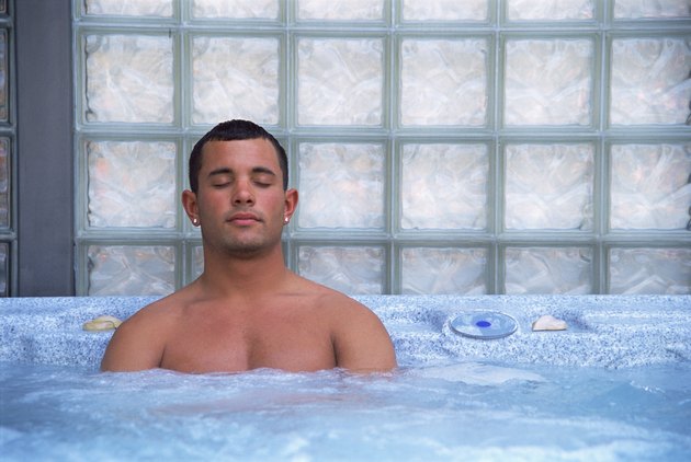 Man in hot tub