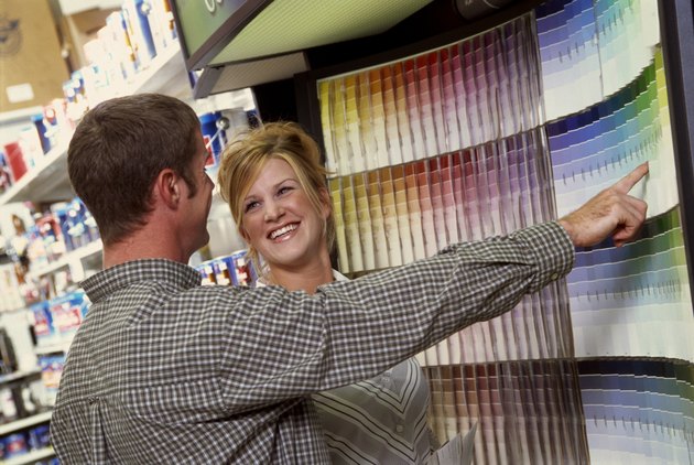 Couple picking out colors