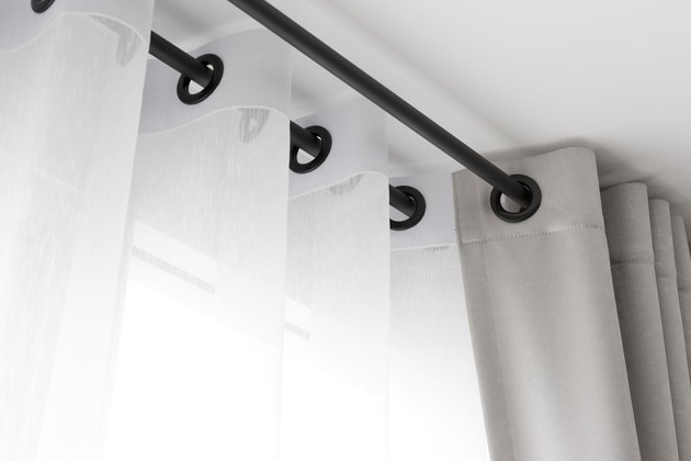 White curtains in a room