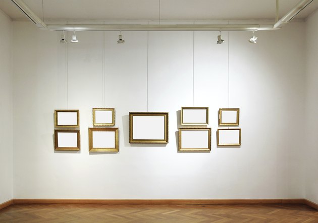 Art gallery with empty frames
