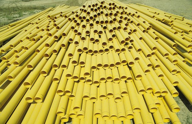 PVC piping for house construction, Spain, elevated view