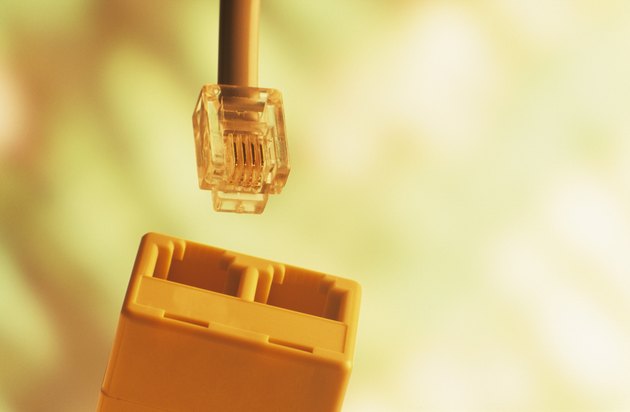 Phone plug and sockets, close-up