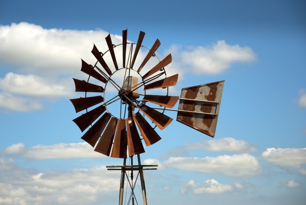 Windmill with clouds
