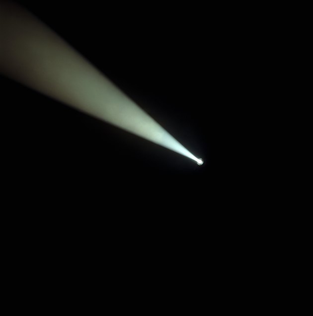 Beam of spotlight in darkness