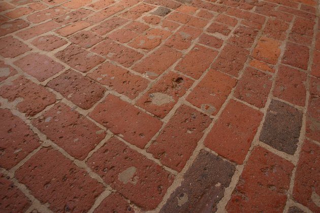 Weathered brick floor