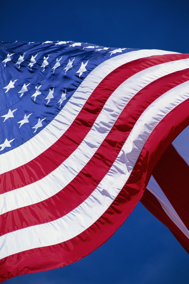 Waving American flag