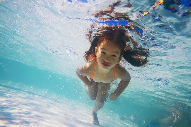 Girl swimming in pool