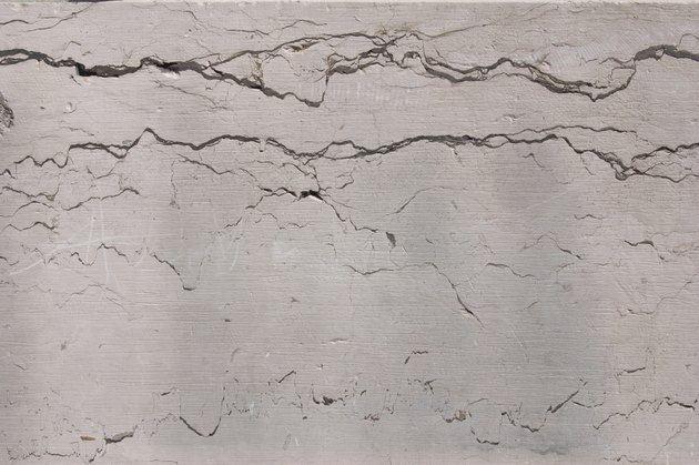 Cracked stucco surface