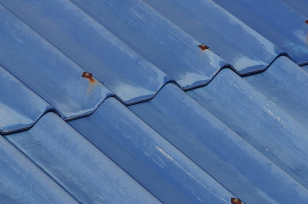 Close-up of blue roof