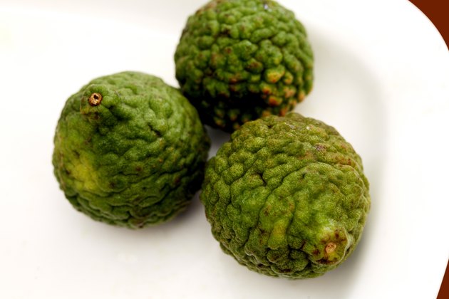Close-up of a custard apples in a plate