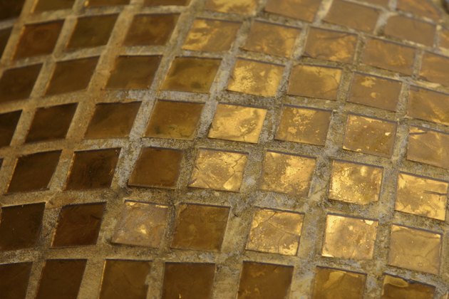 Golden mosaic tiles