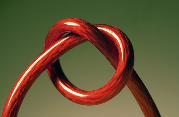 Red cord tied in a knot