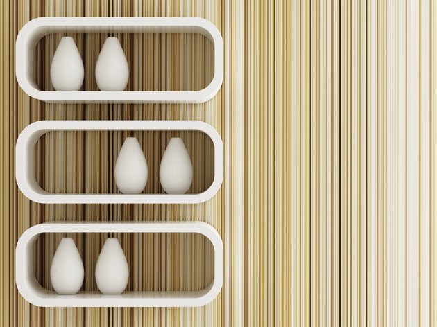 wall and ceramic on shelf decorated